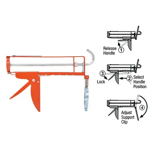 CRL AG2100 Accu-Glide Adjustable Handle Caulking Gun Orange