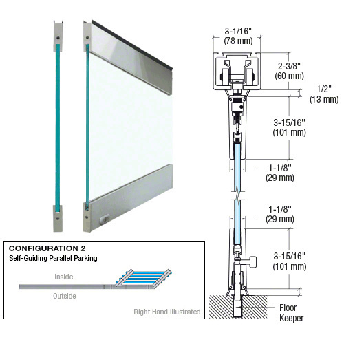 Brushed Stainless Type 2 Easy Slide Stacking Partition System