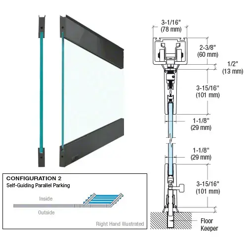 CRL ESPS2MBL Powder Coat Black Type 2 Easy Slide Stacking Partition System