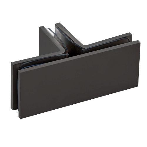 Oil Rubbed Bronze Square 90 Degree Glass-to-Glass T-Juntion Clamp