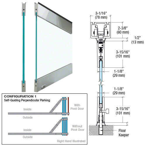 Brushed Stainless Type 1 Easy Slide Stacking Partition System