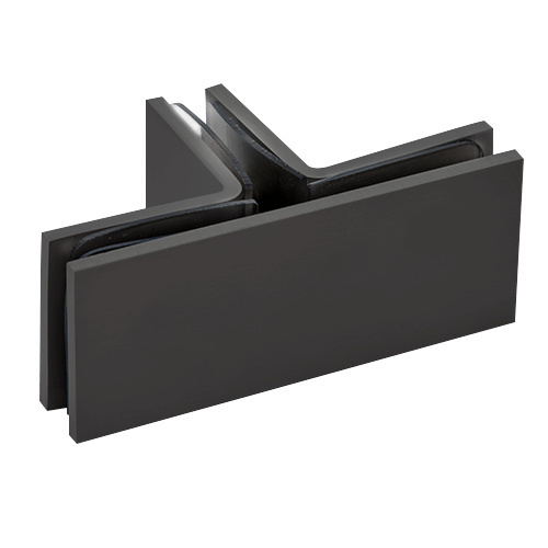 Matte Black Square 90 Degree Glass-to-Glass T-Juntion Clamp