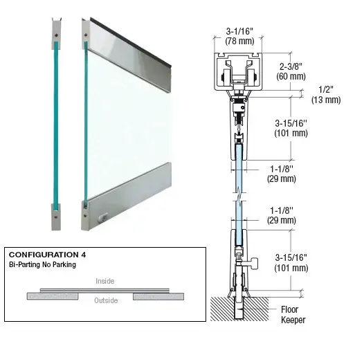 Brushed Stainless Type 4 Easy Slide Stacking Partition System