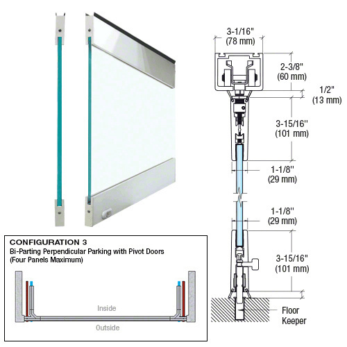 Satin Anodized Type 3 Easy Slide Stacking Partition System