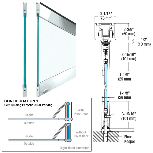 Polished Stainless Type 1 Easy Slide Stacking Partition System