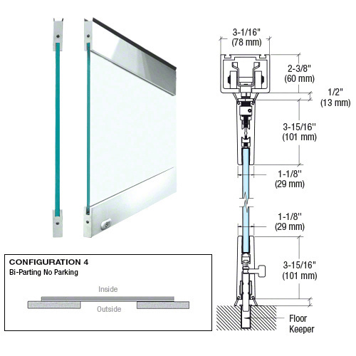 Polished Stainless Type 4 Easy Slide Stacking Partition System