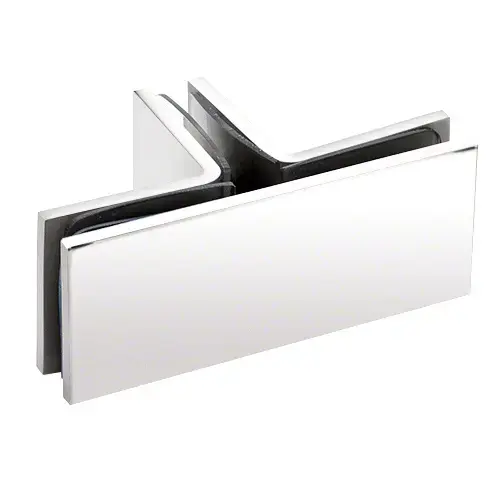 Polished Chrome Square 90 Degree Glass-to-Glass T-Juntion Clamp