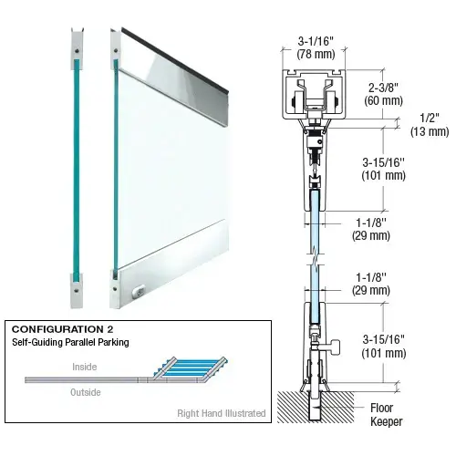 CRL ESPS2PS Polished Stainless Type 2 Easy Slide Stacking Partition System