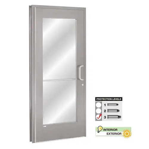 Level 3 Aluminum Bullet Resistant Door Satin Anodized finish