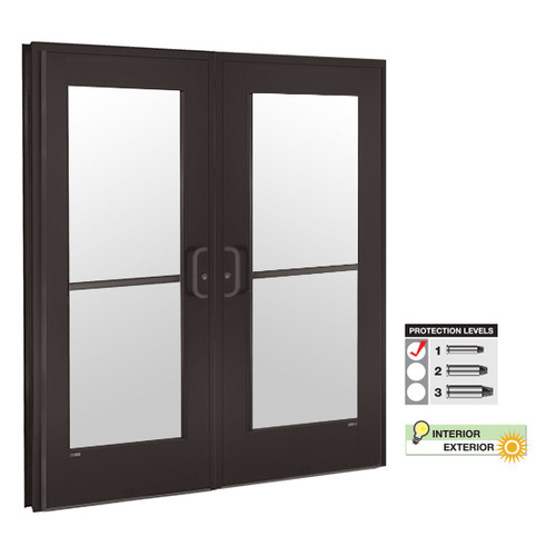 CRL ABRDX2DU1 Level 1 Aluminum Bullet Resistant Double Door Duranodic Bronze Finish