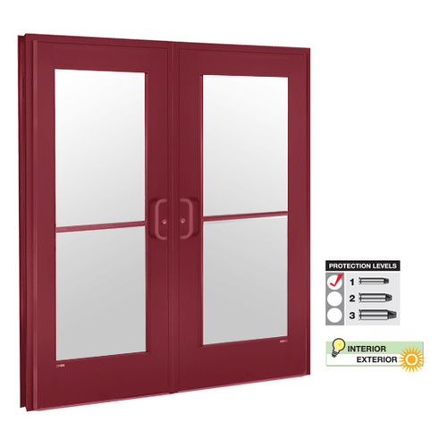 Level 1 Aluminum Bullet Resistant Double Door Kynar Painted Finish