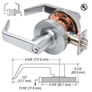 Schlage D85STR Brushed Chrome Heavy-Duty Grade 2 Lever Locksets Storeroom 6-Pin