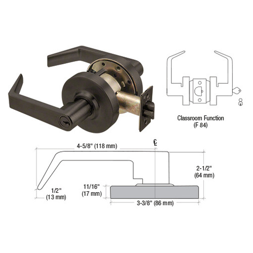 Oil Rubbed Bronze Grade 1 Classroom Lever Locksets 6-Pin