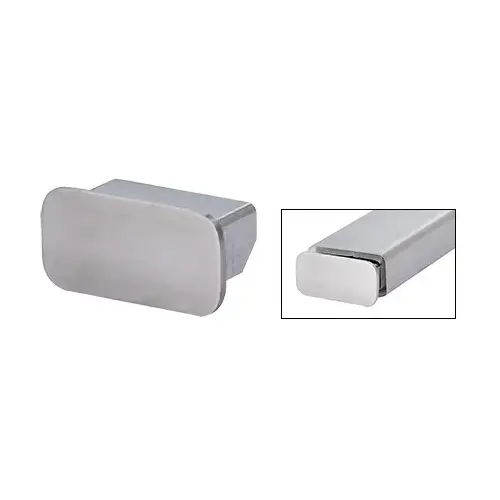 Brushed Stainless Steel 1" x 2" Rectangular End Cap