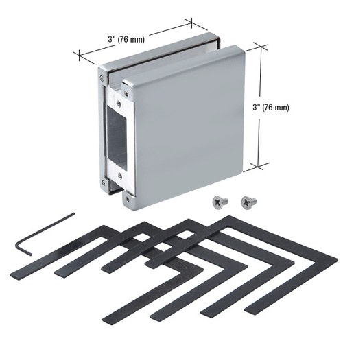 Clear Anodized AMR900 Series Glass Mounted Patch Lock Keeper