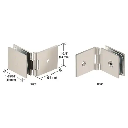 Brushed Nickel Adjustable Square Wall Mount Glass Clamp