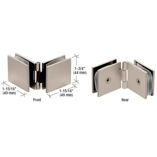 Brushed Nickel Adjustable Square Glass to Glass Clamp