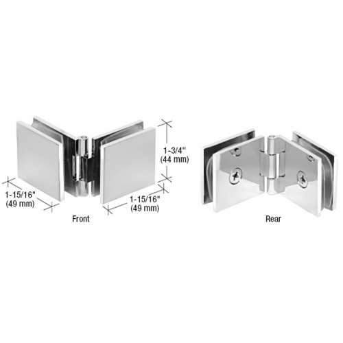 Polished Chrome Adjustable Square Glass to Glass Clamp