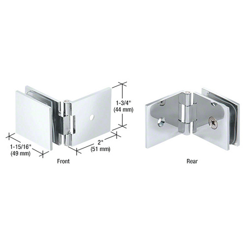 Polished Chrome Adjustable Square Wall Mount Glass Clamp