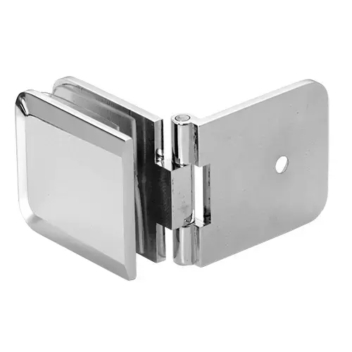 Polished Chrome Adjustable Beveled Wall Mount Glass Clamp