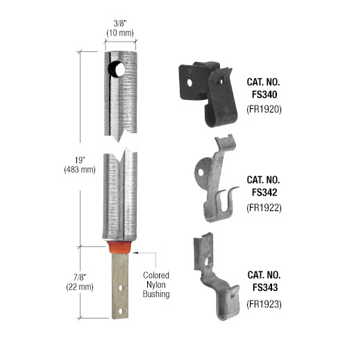 3/8" 1920 Non-Tilt Spiral Balance With FS342 Clip Attached