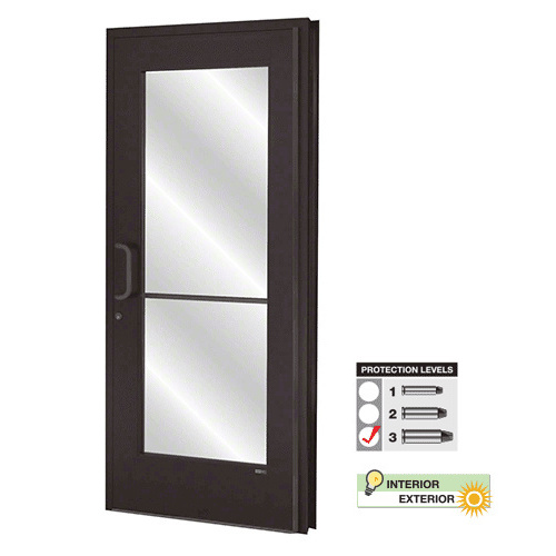 Aluminum Framed Bullet Resistant Door Standard Model RHR Duranodic Bronze Level 3