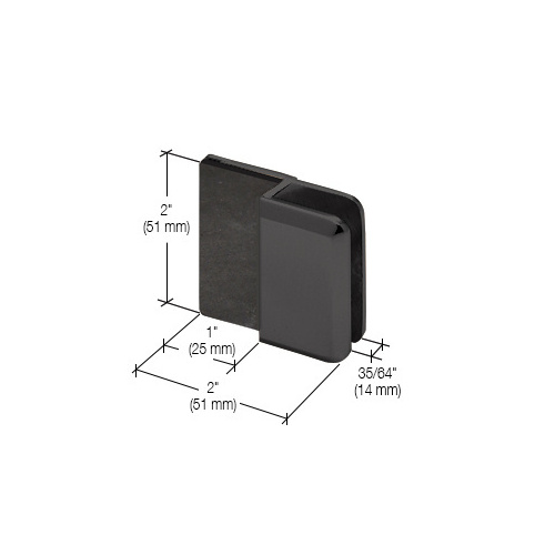 CRL DS12BEV1MBL Matte Black Beveled Door Stop for 1/2" Glass