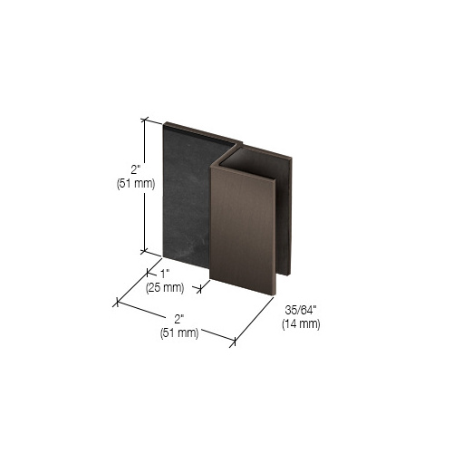 CRL DS12SQ10RB Oil Rubbed Bronze Square Door Stop for 1/2" Glass