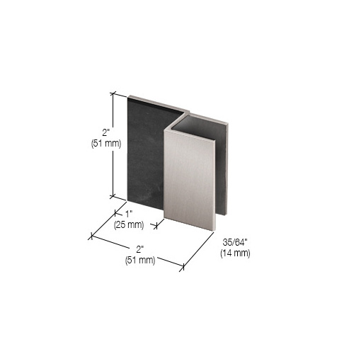 CRL DS12SQ1BN Brushed Nickel Square Door Stop for 1/2" Glass