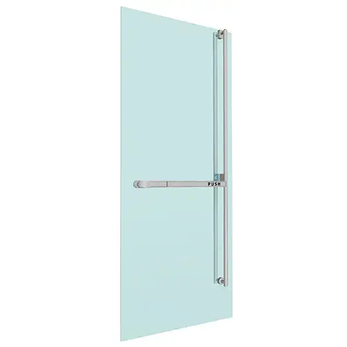 CRL Blumcraft PA310FS3GKBS Brushed Stainless Right Hand Reverse Glass Mount Keyed Access "FS" Exterior, Top Securing Panic Handle