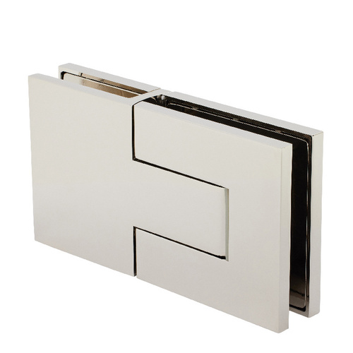 Polished Nickel Palermo Glass-to-Glass 180 degree Hinge