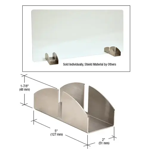 CRL PSBASE14S Brushed Stainless Steel Base for 1/4" (6 mm) Acrylic Pair