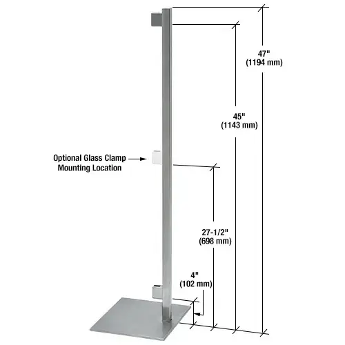 Brushed Stainless F-Post 47" - Right Hand