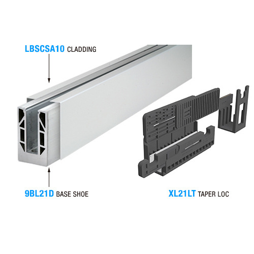 CRL XL21KSA Base Shoe & TAPERLOC Kit for 21.52 mm Glass, Satin