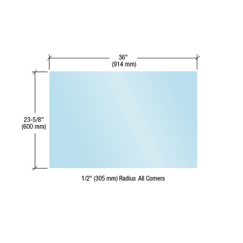 CRL PBA8 Acrylic Protective Barrier Panel 36" x 23-5/8" Clear