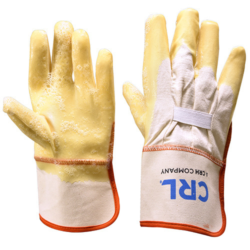 CRL 12W Gauntlet Cuff Wrinkle Finish Natural Rubber Palm Gloves Pair