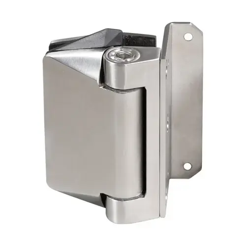 Brushed Stainless Square Post Mount Polaris 125 Series Soft Close Gate Hinge Pair