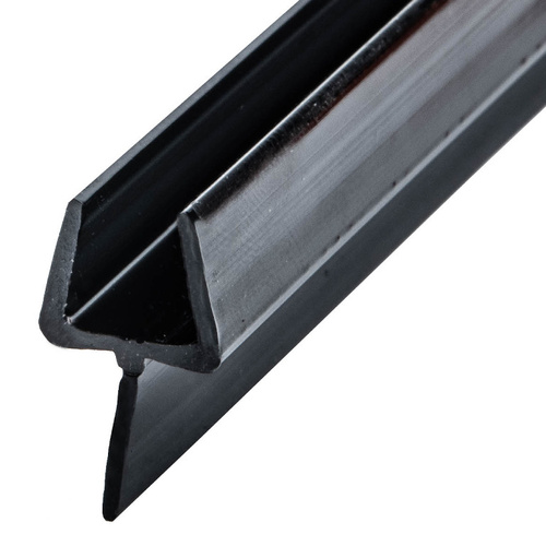 One-Piece Bottom Rail With Black Wipe for 3/8" Glass -  48" Stock Length - pack of 10