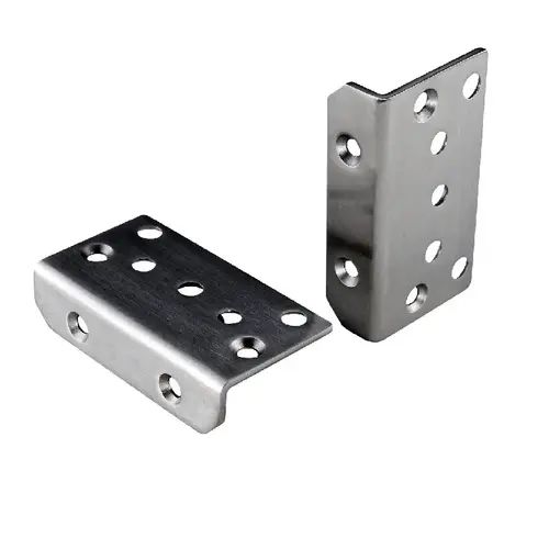 Brushed Stainless Square Post Mount Polaris 125 Series Soft Close Gate Bracket Pair