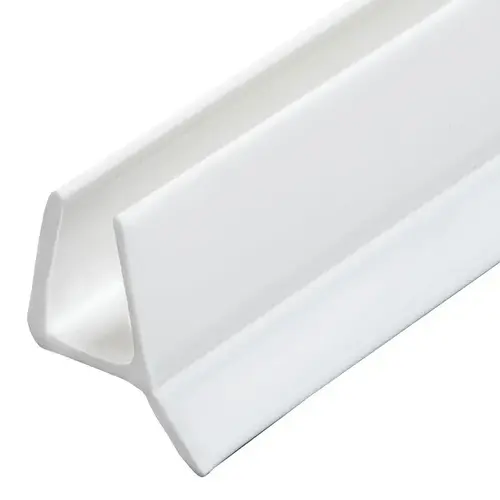 White Dual Durometer PVC Seal and Wipe for 1/2" Glass -  12" Stock Length