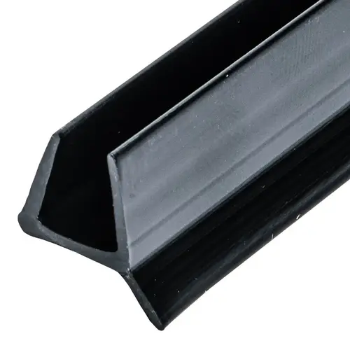 Black Dual Durometer PVC Seal and Wipe for 3/8" Glass -  48" Stock Length