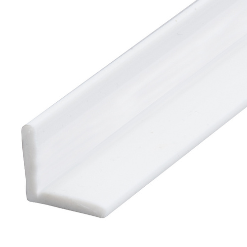 Multi-Purpose White 'L' Angle Jamb Seal for 1/4" to 1/2" Glass -  18" Stock Length - pack of 25