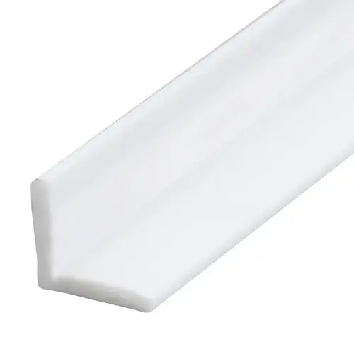 Multi-Purpose White 'L' Angle Jamb Seal for 1/4" to 1/2" Glass -  72" Stock Length