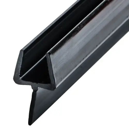 One-Piece Bottom Rail With Black Wipe for 1/2" Glass -  18" Stock Length - pack of 10