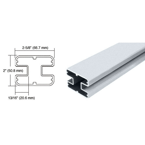 Mill 48" Long 2" x 2-5/8" Rectangular 180 Degree Post