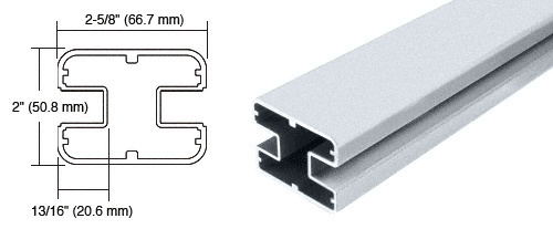 CRL SP60M Mill 60" Long 2" x 2-5/8" Rectangular 80 Degree Post