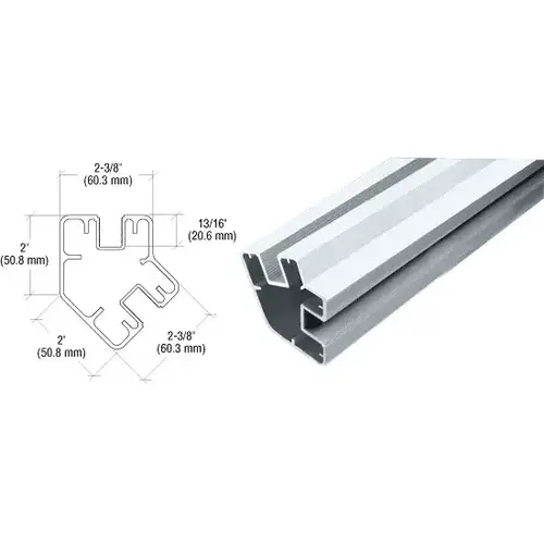 Mill 36" Long 2" x 2-3/8" Rectangular 135 Degree Post