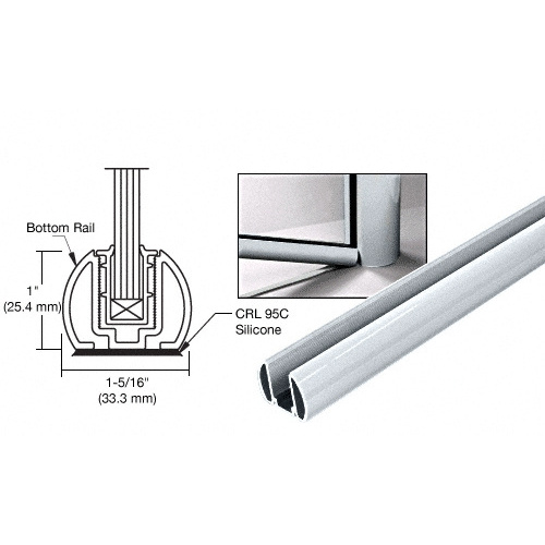 Mill 241" Bottom Rail Only for the Aluminum Windscreen System