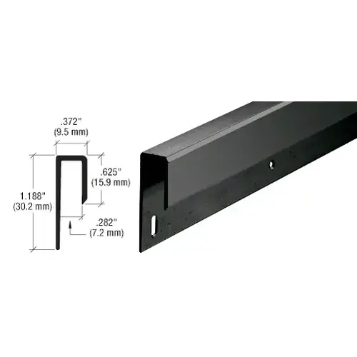 Matte Black 1/4" Deep Nose Aluminum J-Channel -  95" Stock Length