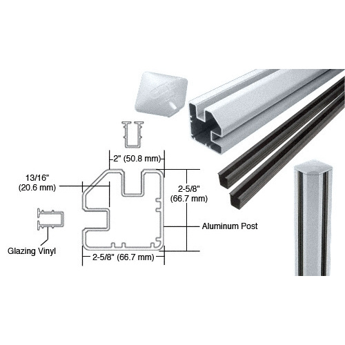 Mill AWS 2" x 2-5/8" Rectangular 90 Degree 60" Corner Post Kit